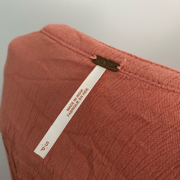 Free people orange tunic long sleeve sz- small - Picture 6 of 7